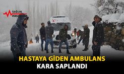 Hastaya Giden Ambulans Kara Saplandı