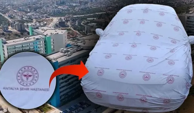 Antalya Şehir Hastanesi’ne Ait Çarşaf Arabaya Güneşlik Yapıldı!