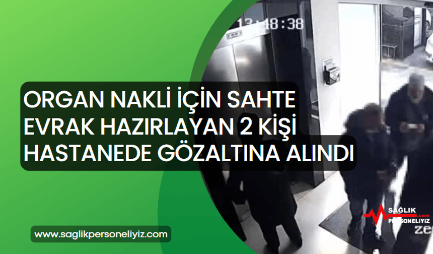 Organ Nakli İçin Sahte Evrak Hazırlayan 2 Kişi Hastanede Gözaltına Alındı