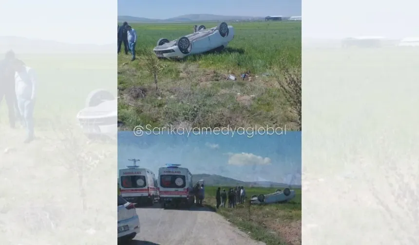 Sağlık Çalışanlarını Taşıyan Araç Takla Attı