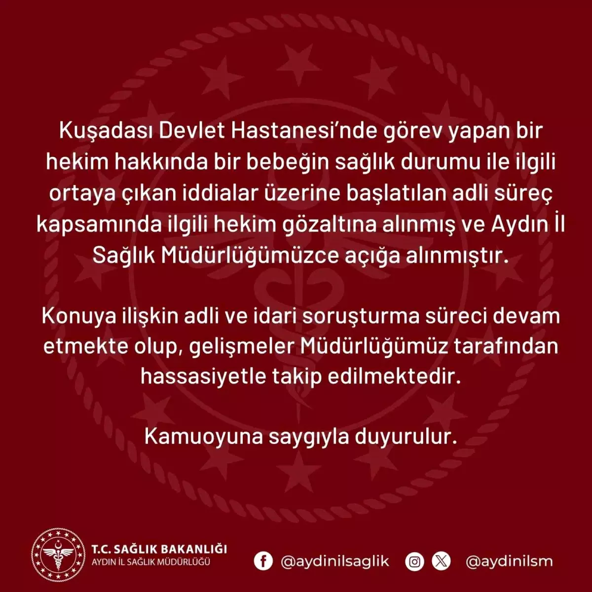 Kusadasi Hastanesinde Hekim Aciga Alindi