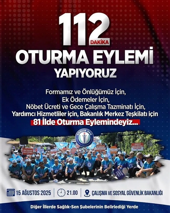 Saglik Sen 112 Dakika Oturma Eylemi Yapacagiz 1