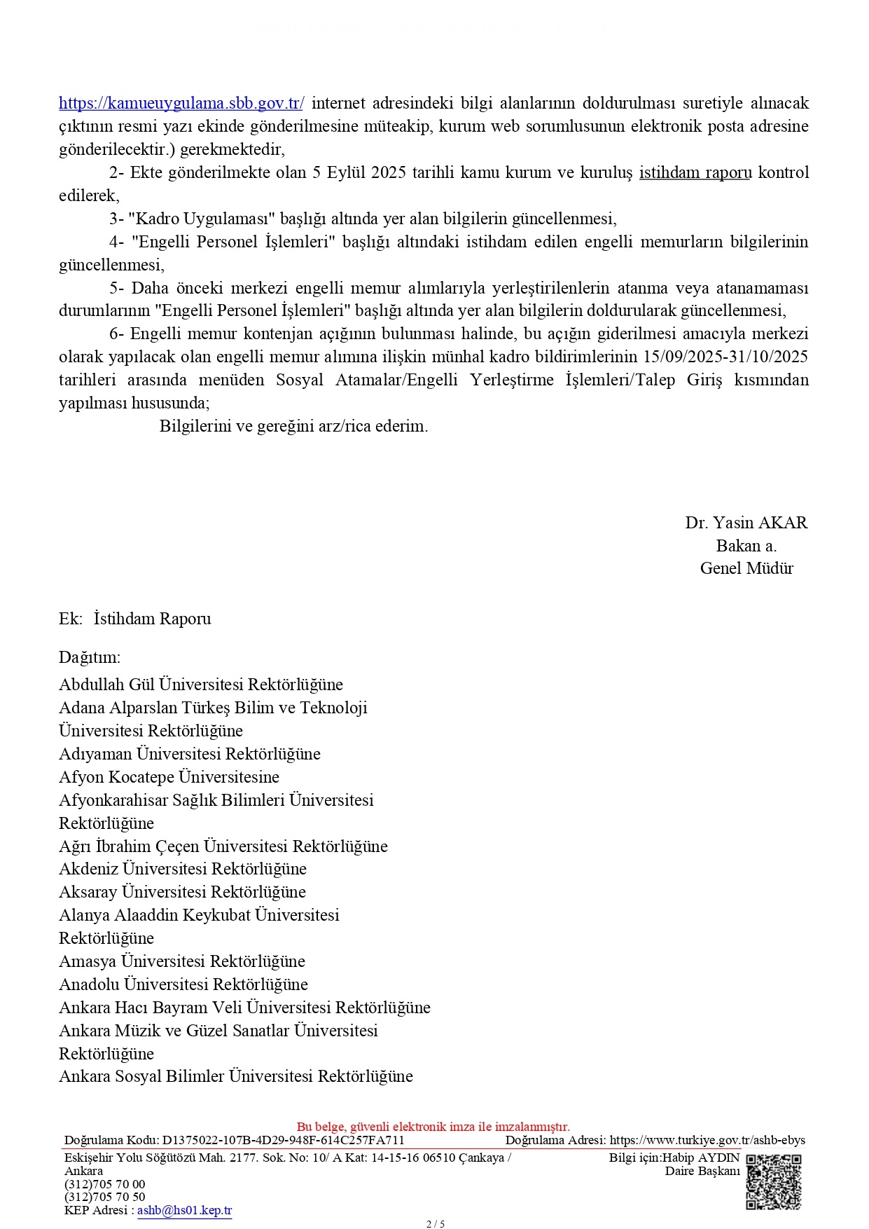 Bakanlik Engelli Alimlari Icin Sureci Baslatti 2