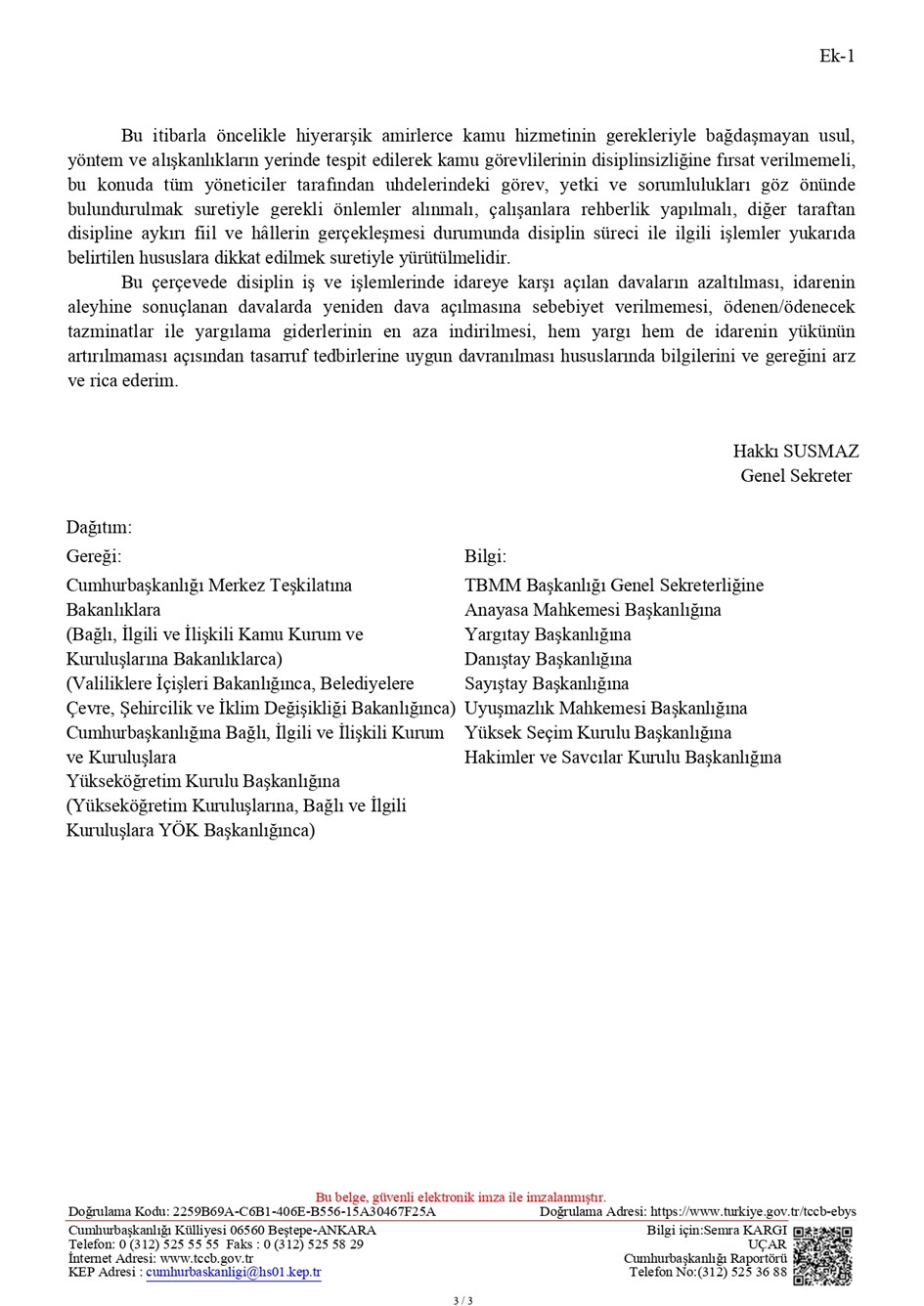 Cumhurbaskanligindan Disiplin Islemlerine Usul Uyarisi Tum Kurumlara Genel Yazi 3