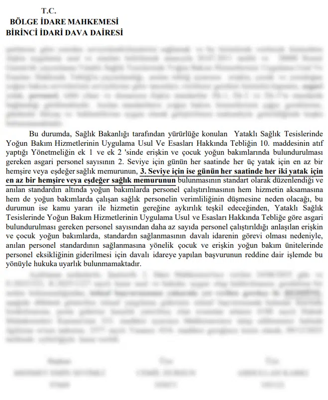 Yogun Bakimda Hemsire Eksikligine Yargidan Emsal Karar 1