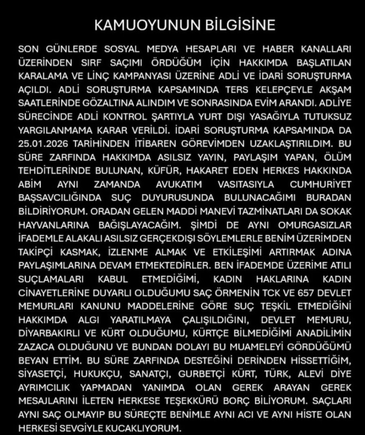 Hemsire Gorevden Uzaklastirildi