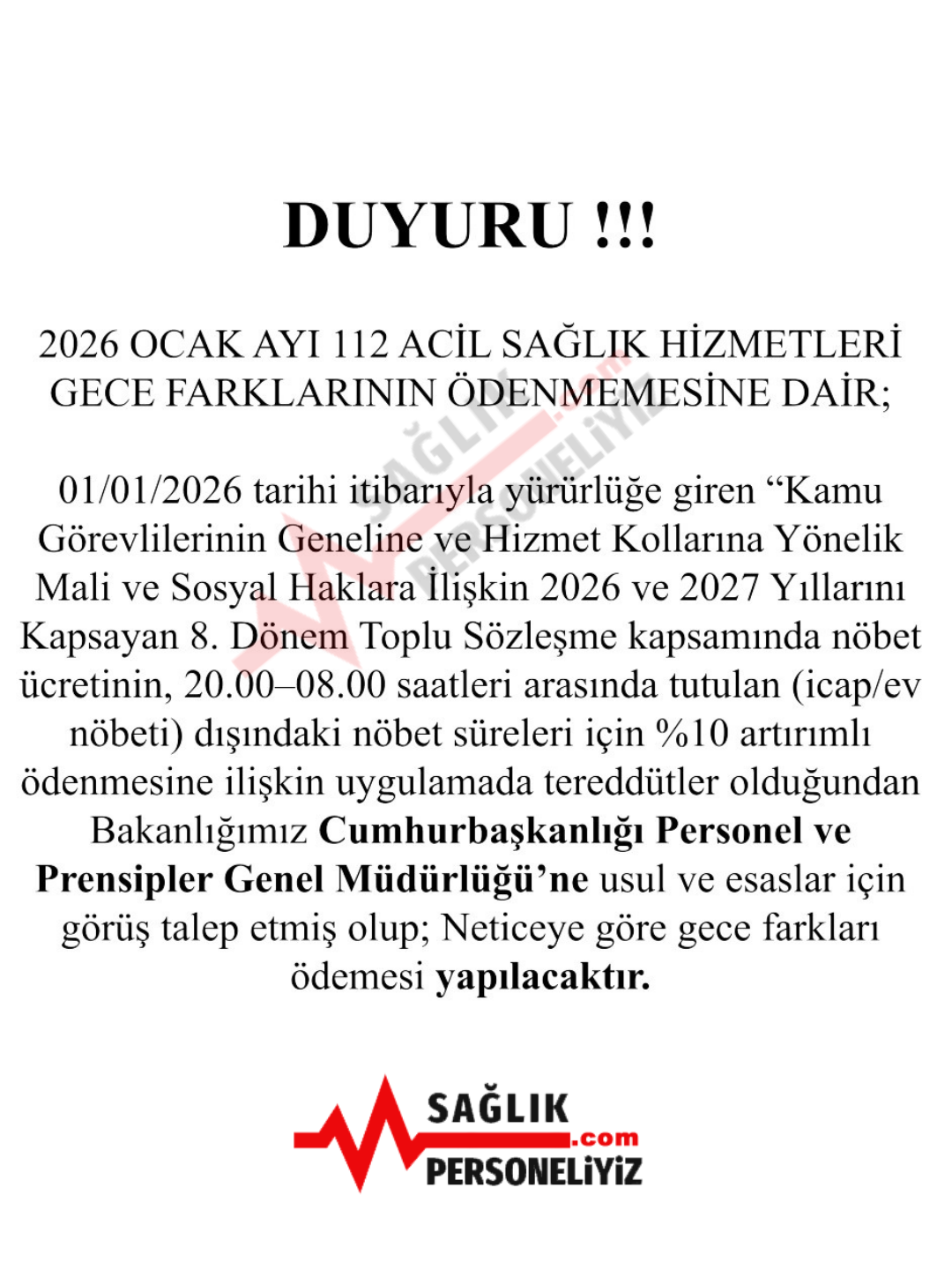 112 Acil Saglik Hizmetlerinin Gece Nobet Ucretleri Neden Odenmedi 2