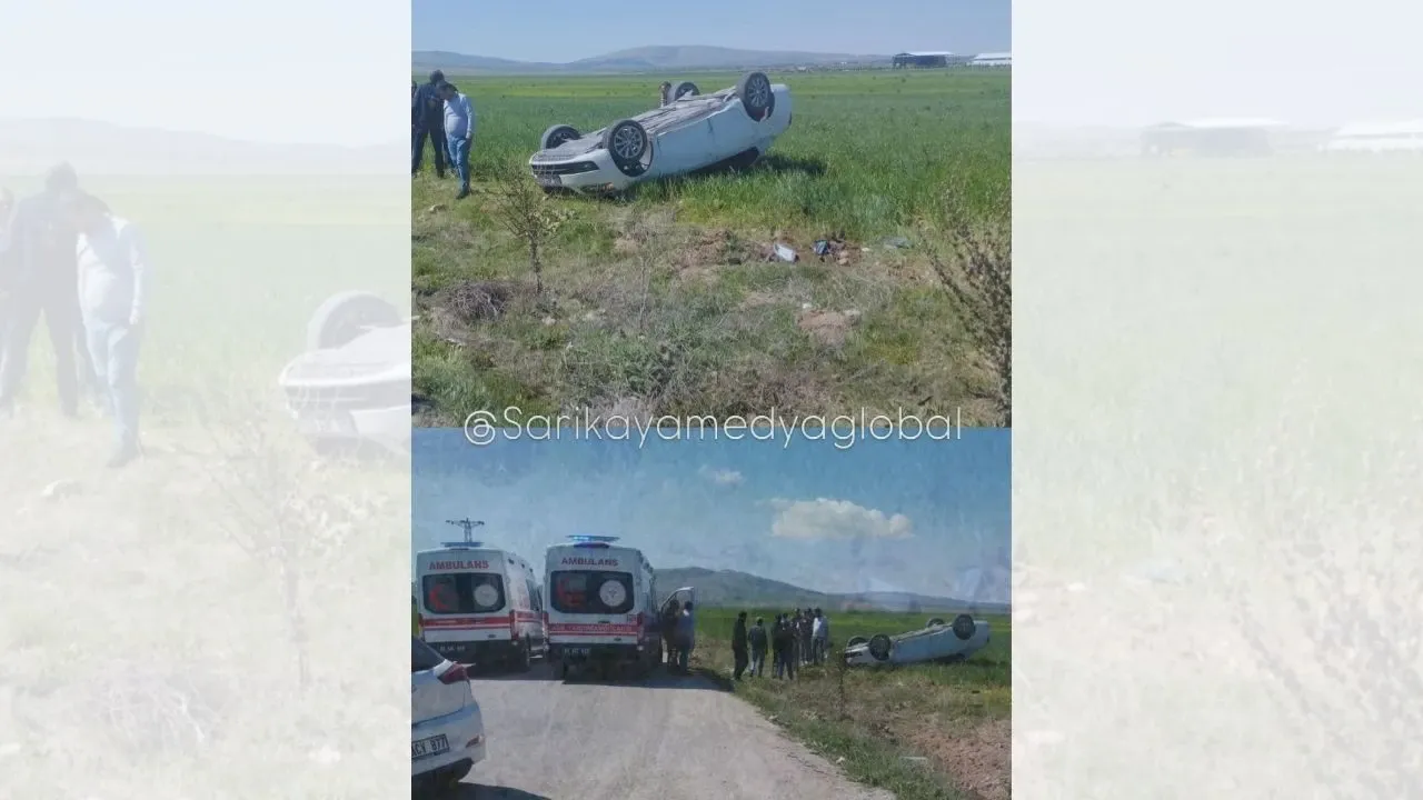 Sağlık Çalışanlarını Taşıyan Araç Takla Attı