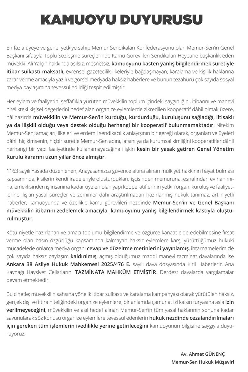 Ali Yalcindan Kooperatif Iddialarina Sert Yanit 1